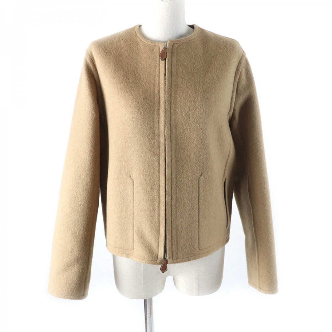 HERMES Jacket Camel Beige black 38