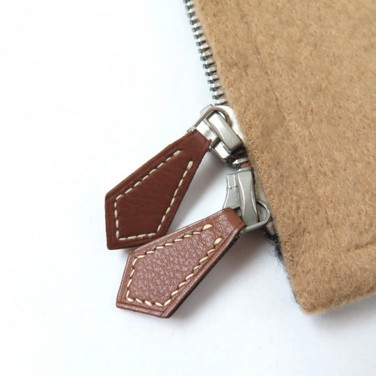 HERMES Jacket Camel Beige black 38