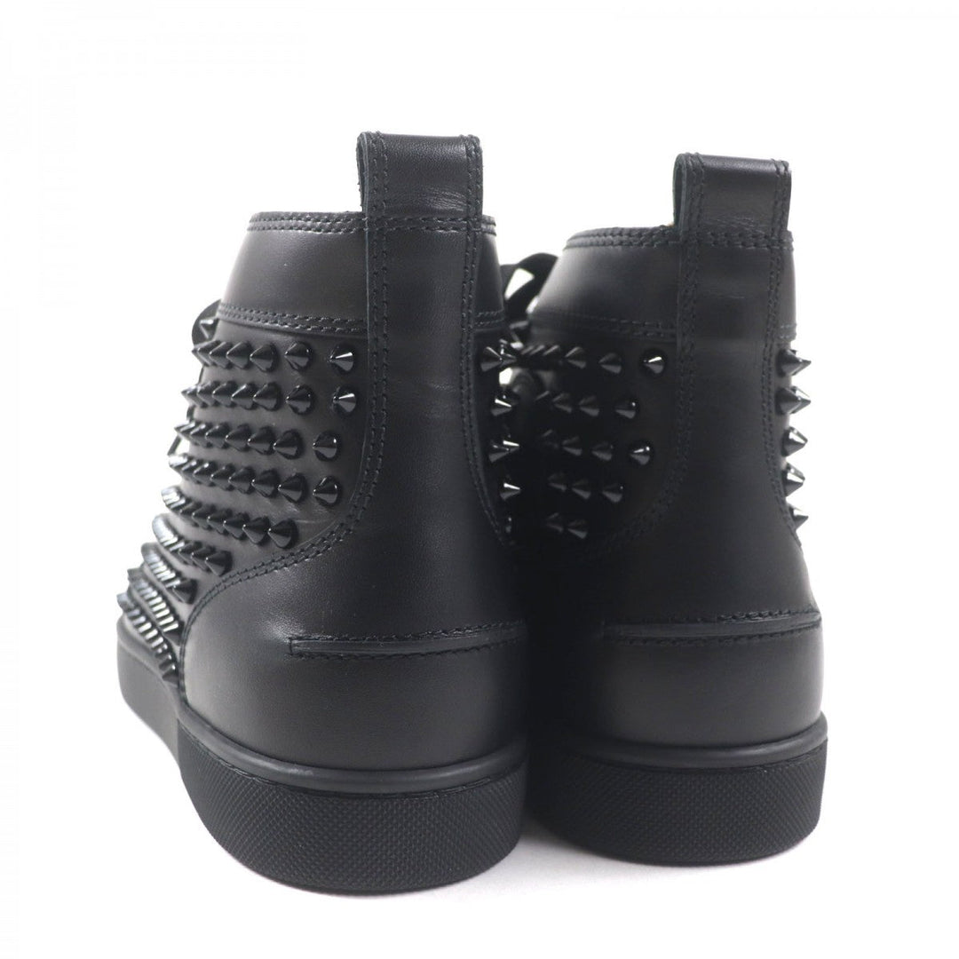 Christian Louboutin High cut sneakers Main: Leather black LOUIS FLAT spike studs mens 42.5 Used Authentic
