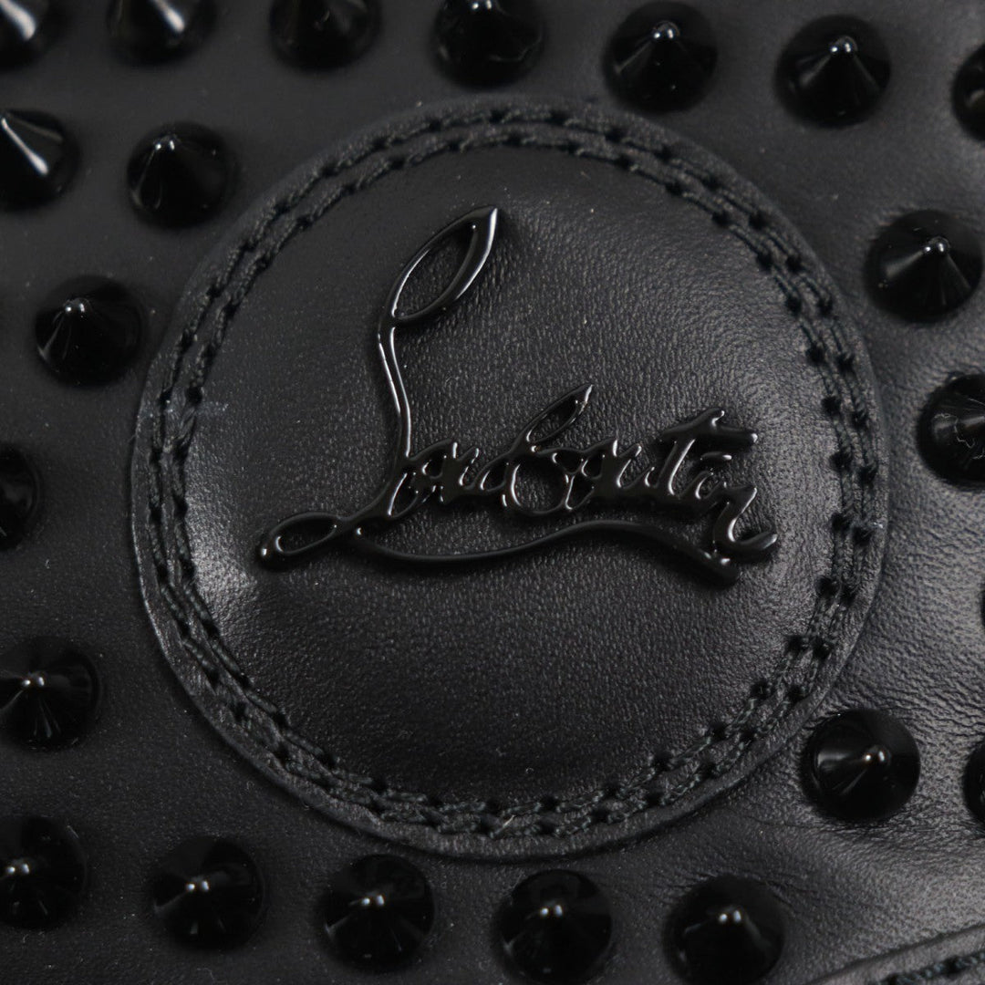 Christian Louboutin High cut sneakers Main: Leather black LOUIS FLAT spike studs mens 42.5 Used Authentic