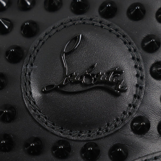 Christian Louboutin High cut sneakers Main: Leather black LOUIS FLAT spike studs mens 42.5 Used Authentic