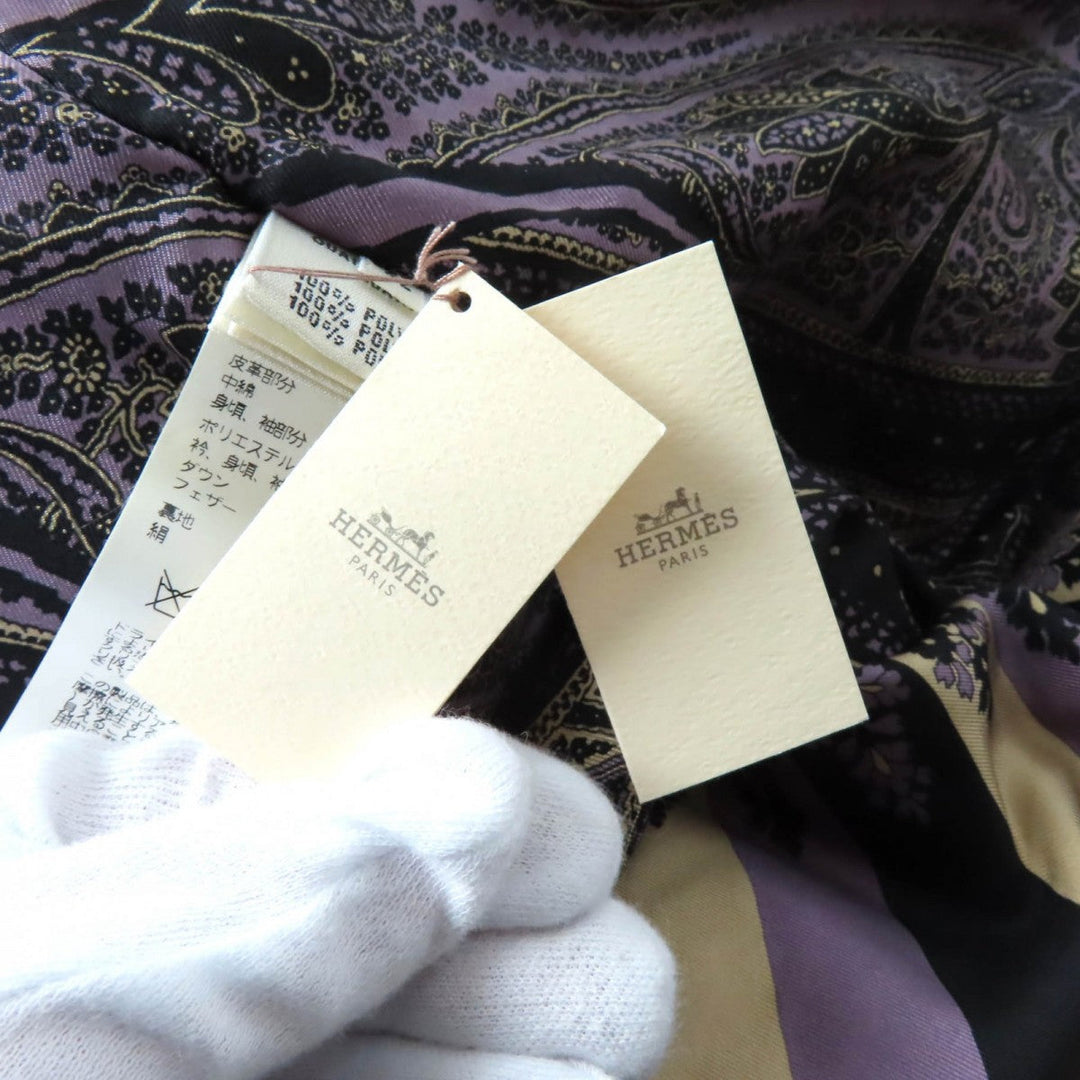 HERMES Down jacket polyester Brown 42
