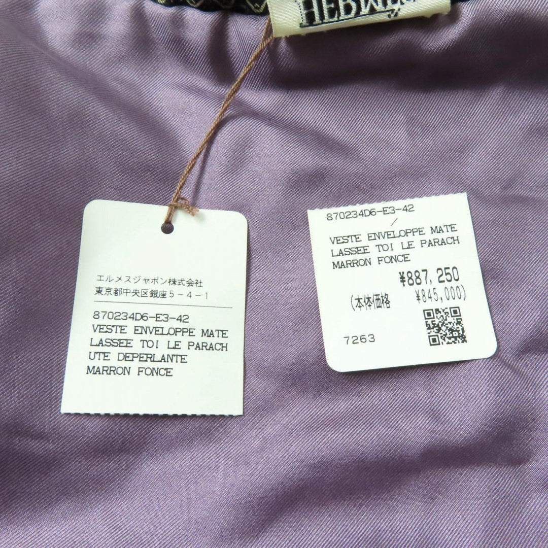 HERMES Down jacket polyester Brown 42