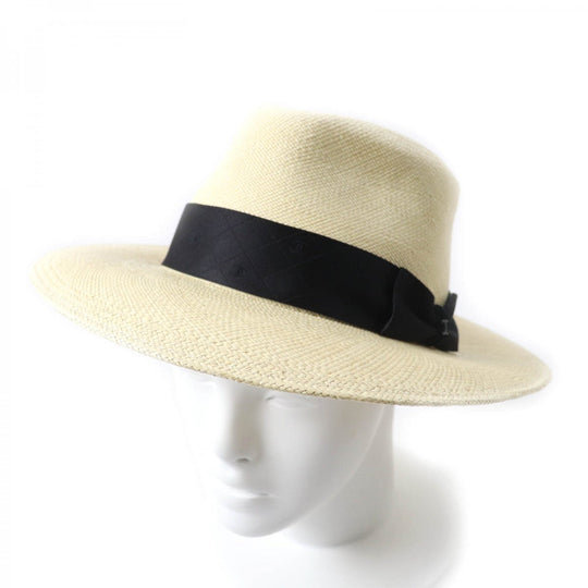 CHANEL hat 18P straw Natural black M