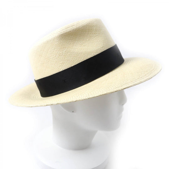 CHANEL hat 18P straw Natural black M