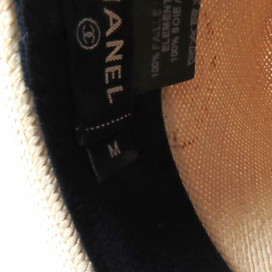 CHANEL hat 18P straw Natural black M