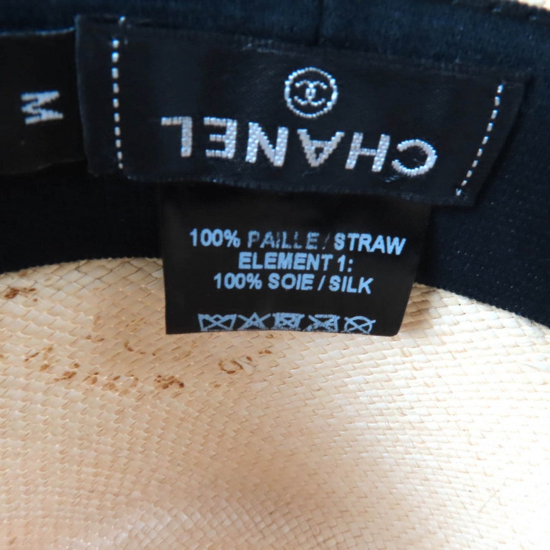 CHANEL hat 18P straw Natural black M