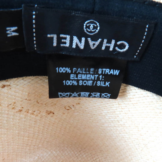 CHANEL hat 18P straw Natural black M