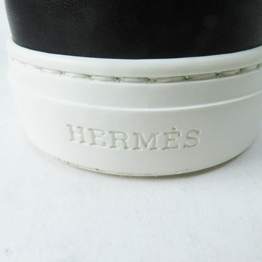 HERMES High cut sneakers 231028Z Main: Toile H, Part: Leather, Part: Rubber gray GET UP Women 37.5 Used Authentic