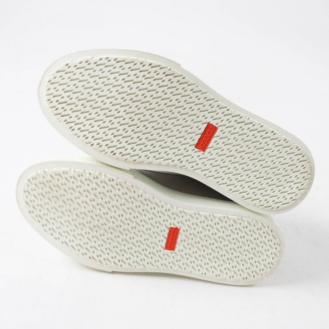 HERMES High cut sneakers 231028Z Main: Toile H, Part: Leather, Part: Rubber gray GET UP Women 37.5 Used Authentic
