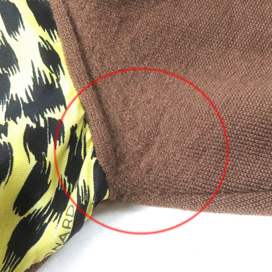 LEONARD FASHION tops Main: 100% wool, Part: 100% silk Brown type Women M Used Authentic