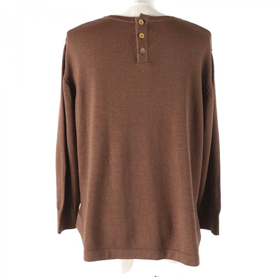 LEONARD FASHION tops Main: 100% wool, Part: 100% silk Brown type Women M Used Authentic