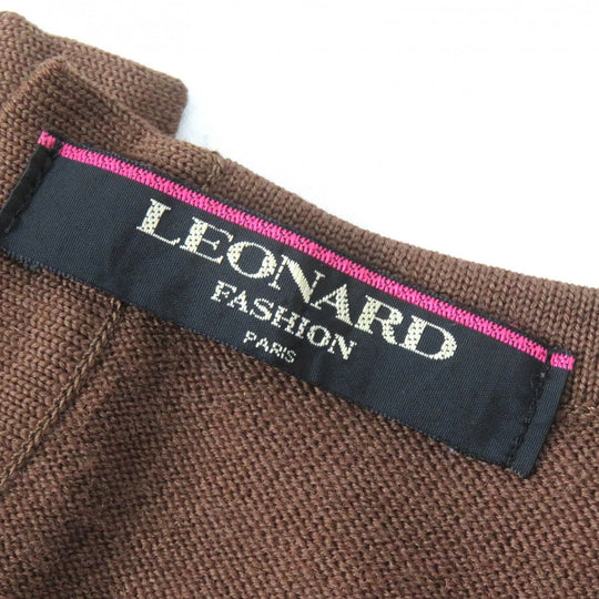 LEONARD FASHION tops Main: 100% wool, Part: 100% silk Brown type Women M Used Authentic