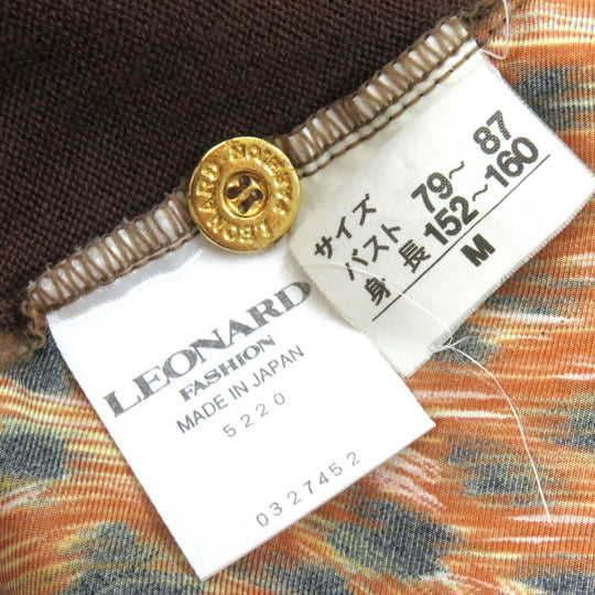 LEONARD FASHION tops Main: 100% wool, Part: 100% silk Brown type Women M Used Authentic