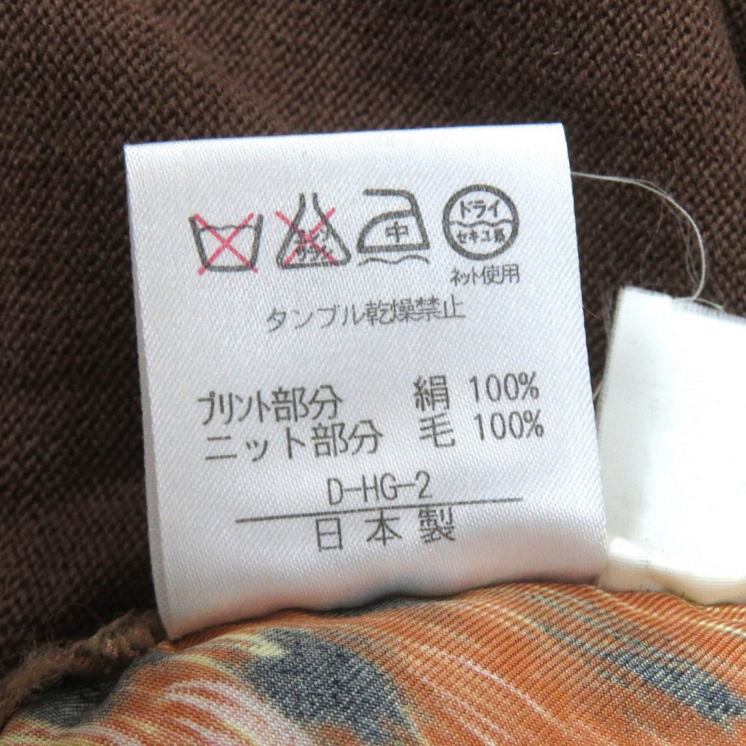 LEONARD FASHION tops Main: 100% wool, Part: 100% silk Brown type Women M Used Authentic