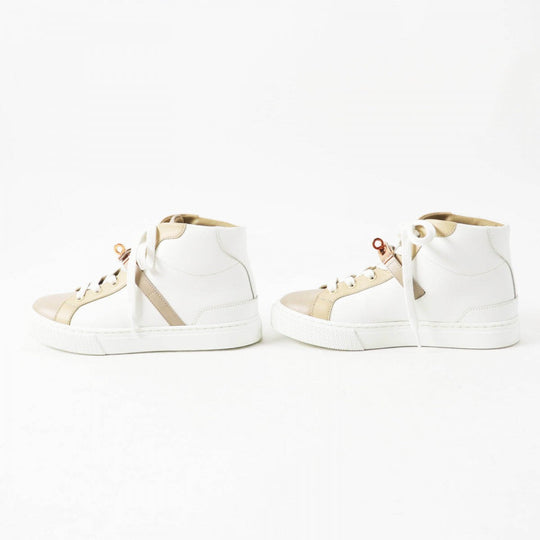 HERMES High cut sneakers Main: Leather White beige Daydream Women 35.5 Used Authentic