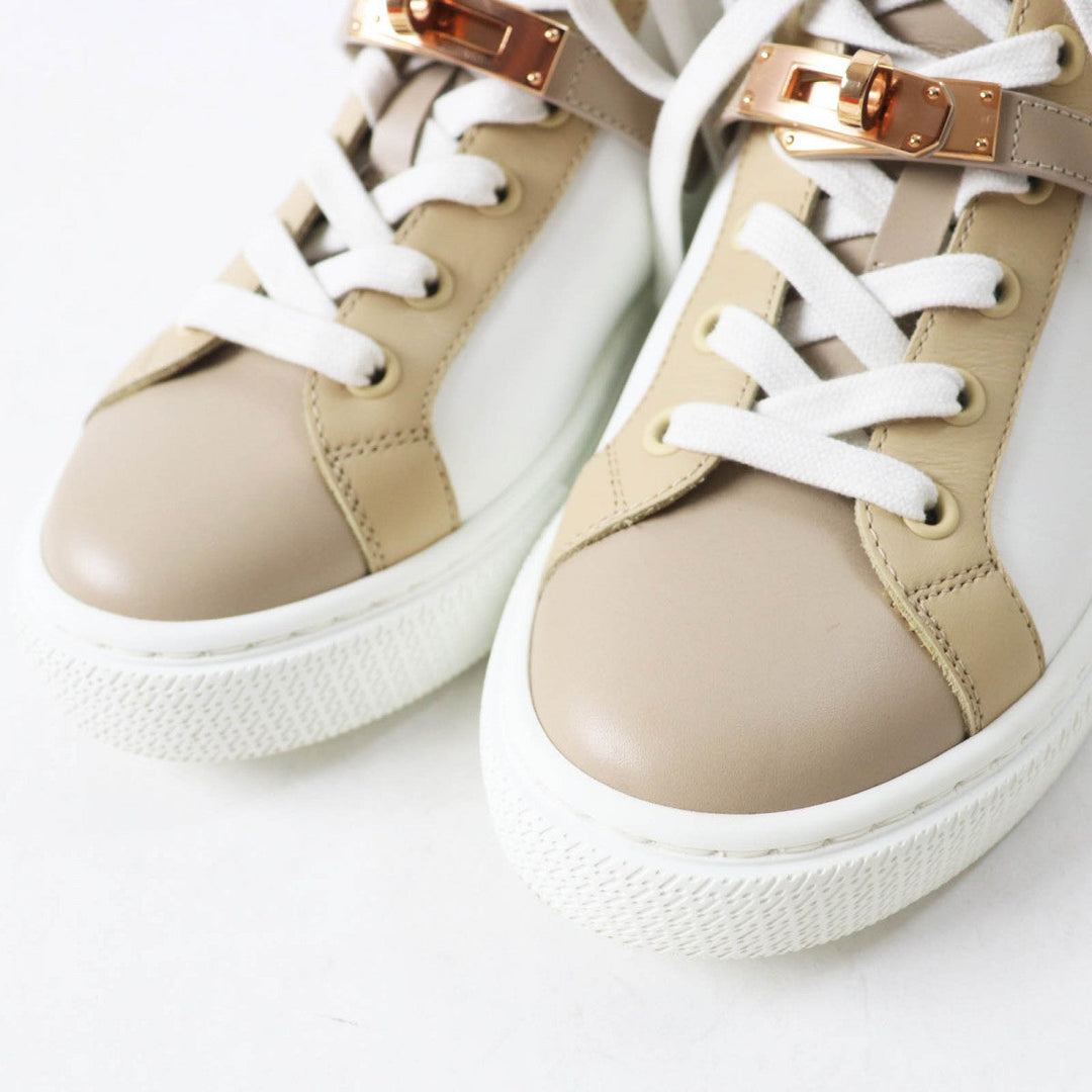 HERMES High cut sneakers Main: Leather White beige Daydream Women 35.5 Used Authentic