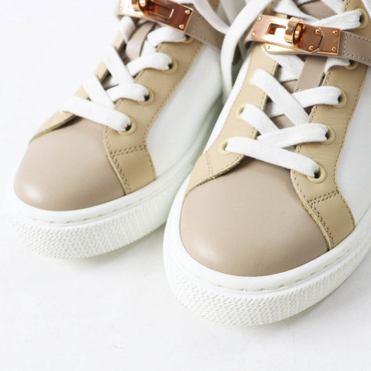 HERMES High cut sneakers Main: Leather White beige Daydream Women 35.5 Used Authentic