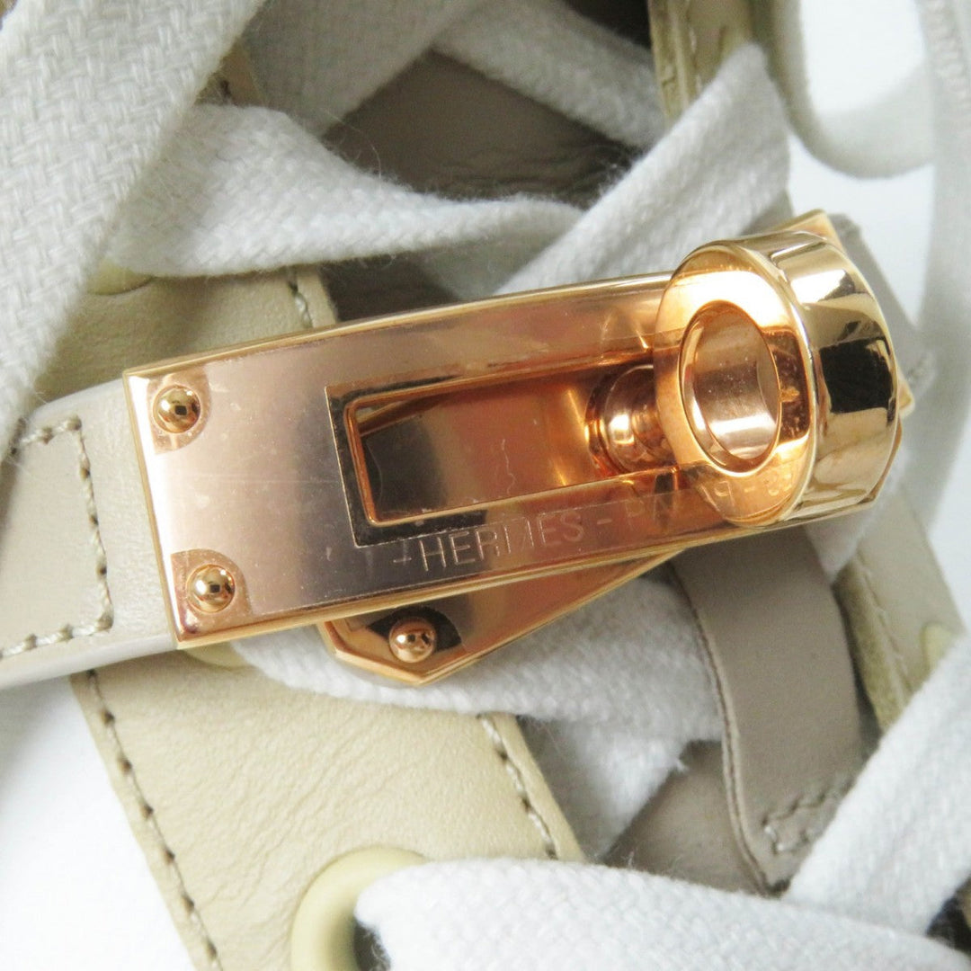 HERMES High cut sneakers Main: Leather White beige Daydream Women 35.5 Used Authentic