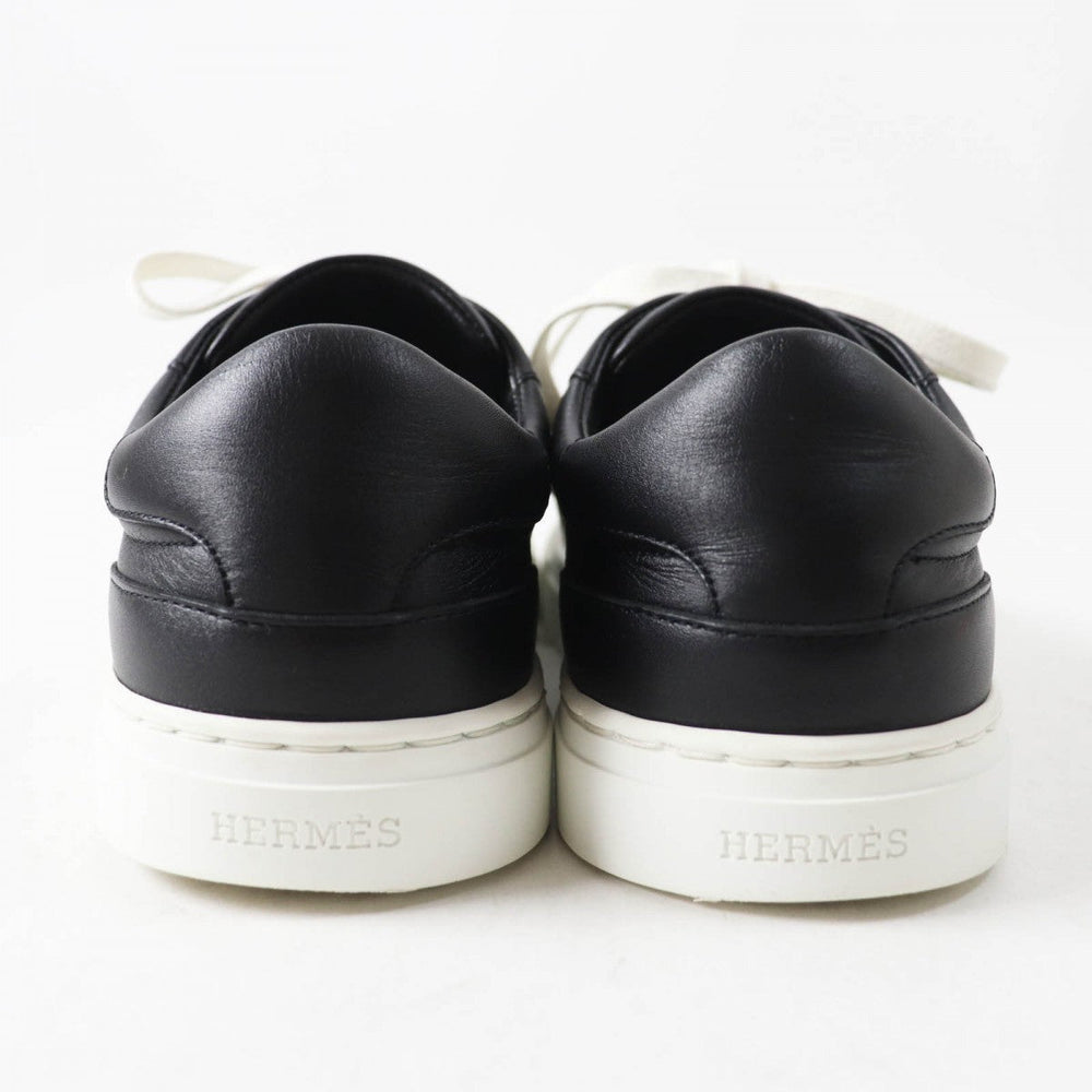 HERMES sneakers Main: Leather Black White Day Women 36 Used Authentic