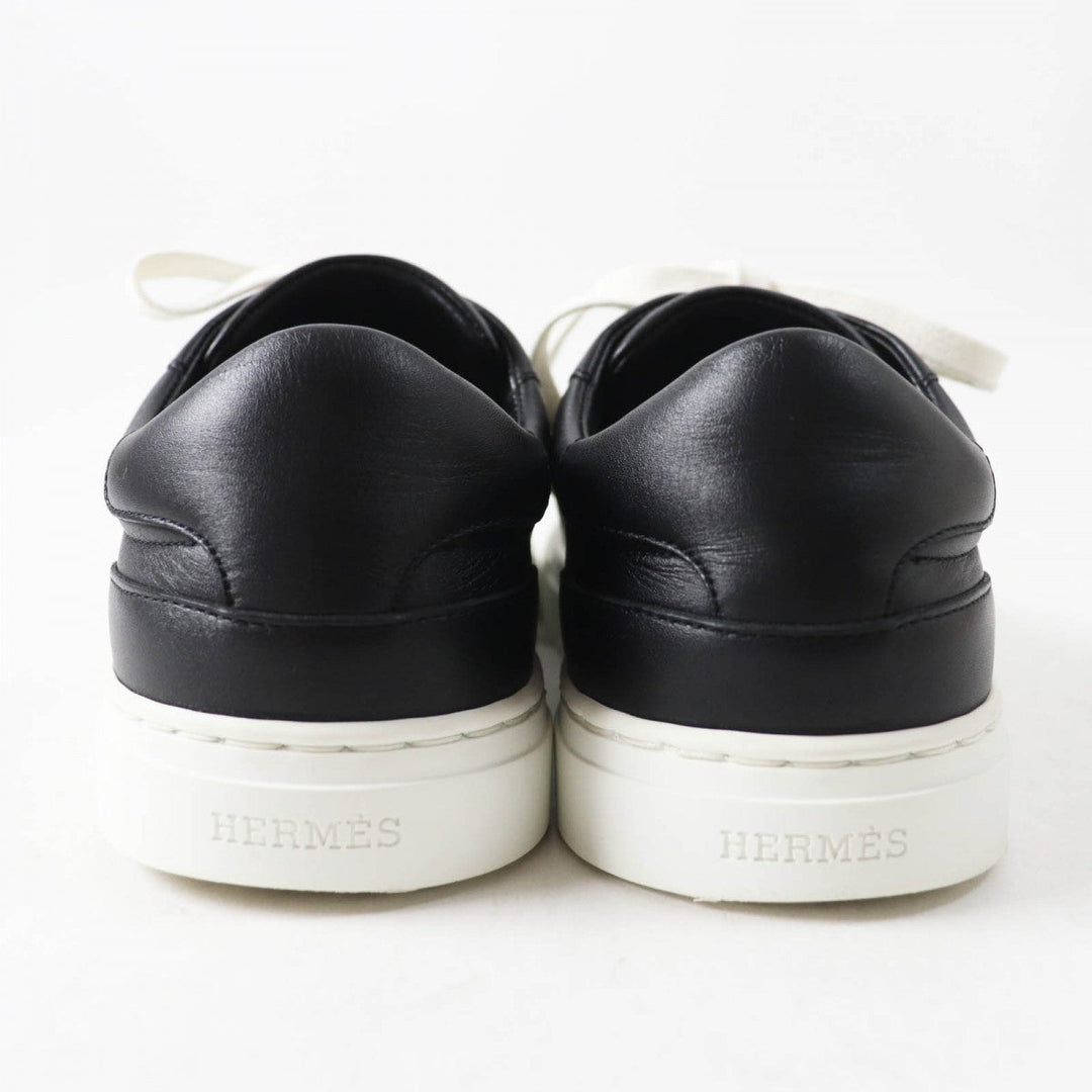 HERMES sneakers Main: Leather Black White Day Women 36 Used Authentic