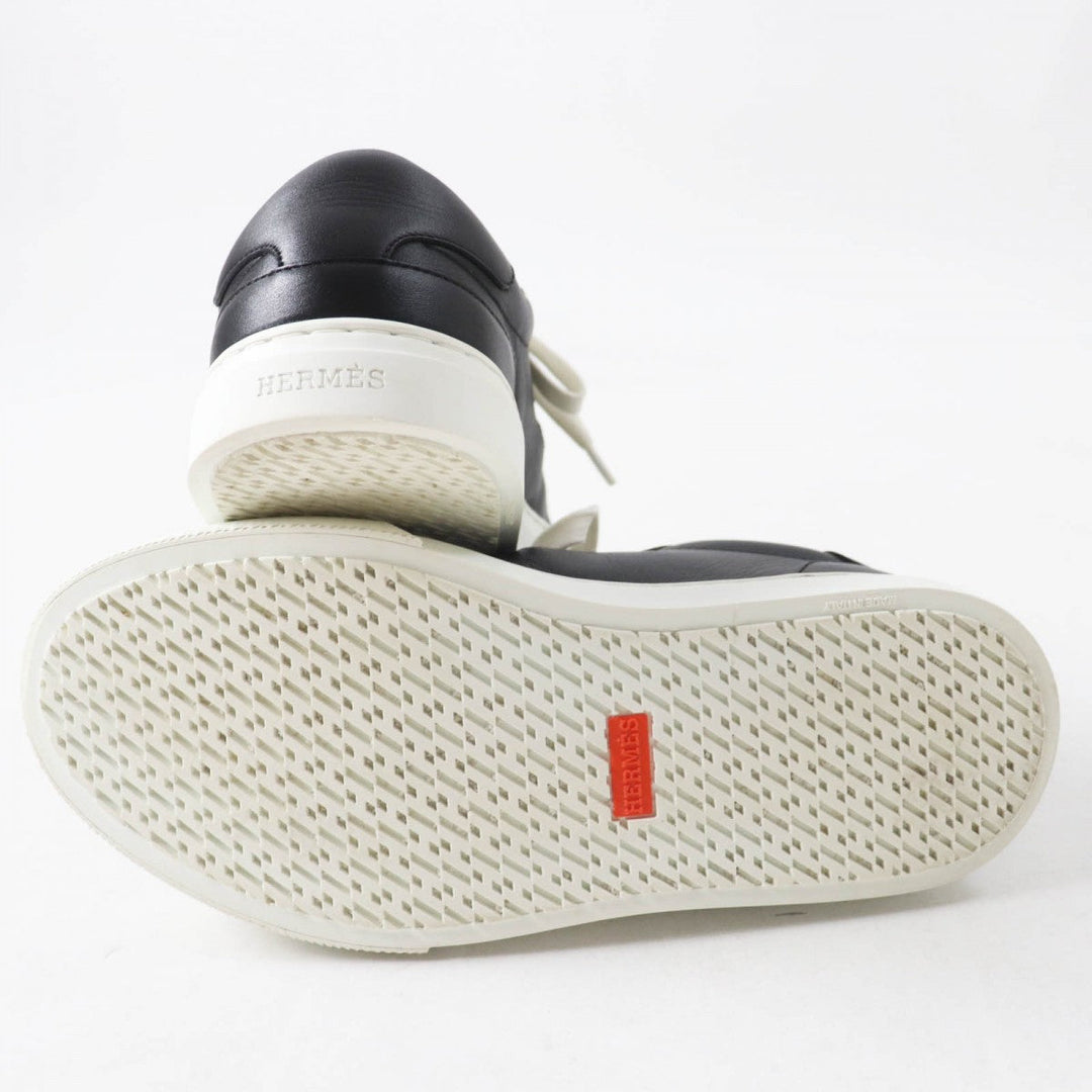 HERMES sneakers Main: Leather Black White Day Women 36 Used Authentic
