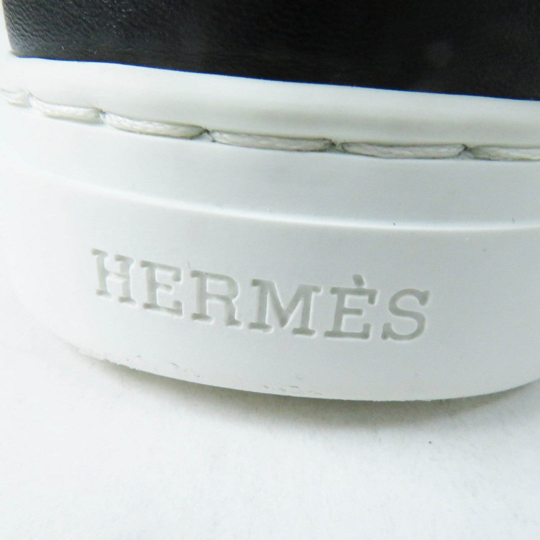 HERMES sneakers Main: Leather Black White Day Women 36 Used Authentic
