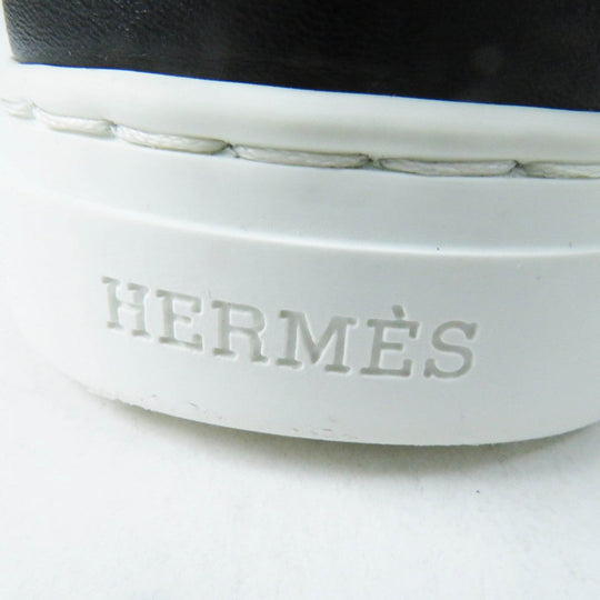 HERMES sneakers Main: Leather Black White Day Women 36 Used Authentic