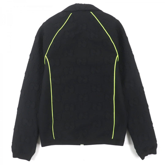 GUCCI Track jacket 724491 Outer material: 73% polyester, Outer material: 23% nylon, Outer material: 4% polyurethane, Part: 90% polyester, Part: 10% polyurethane Black Lime mens S Used Authentic