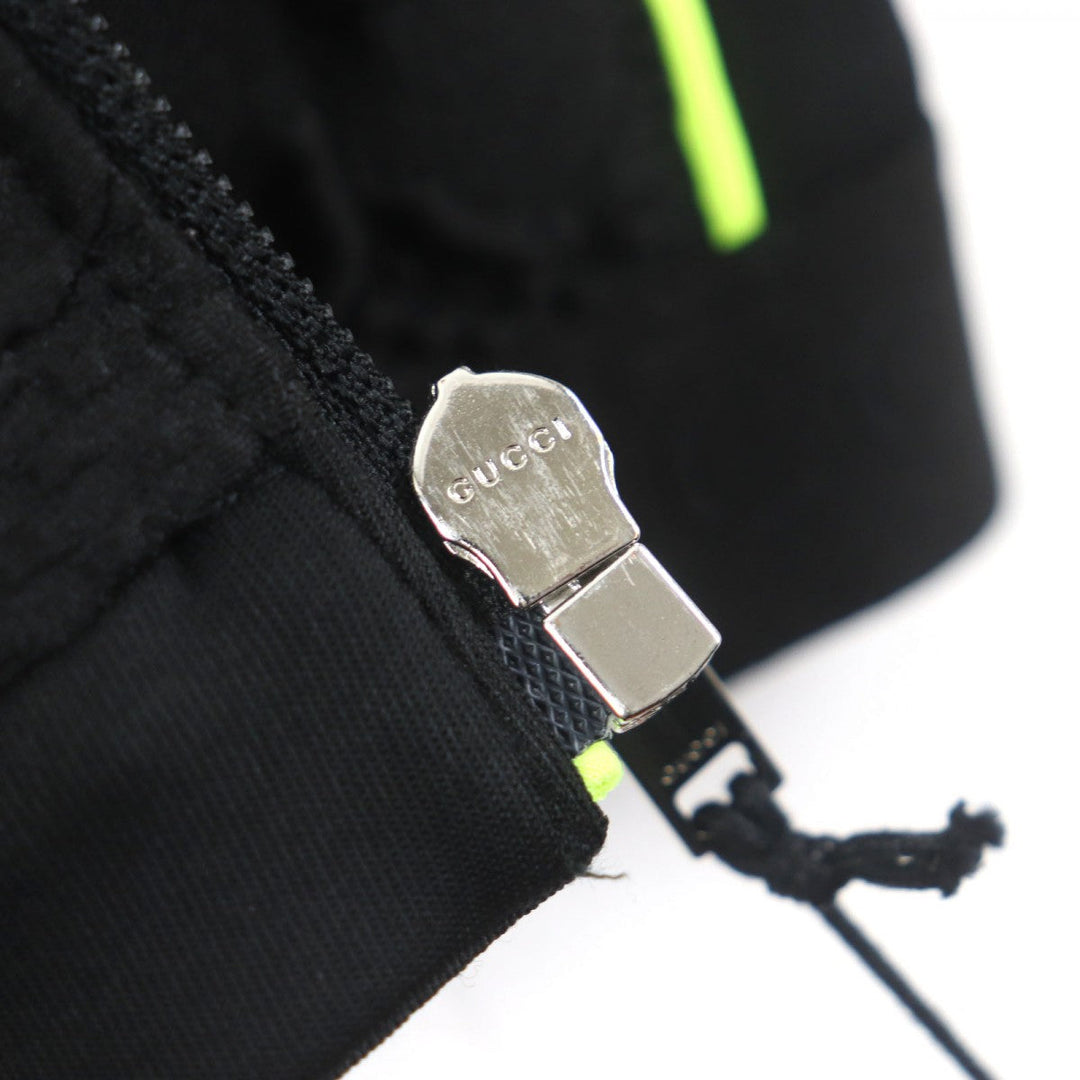 GUCCI Track jacket 724491 Outer material: 73% polyester, Outer material: 23% nylon, Outer material: 4% polyurethane, Part: 90% polyester, Part: 10% polyurethane Black Lime mens S Used Authentic