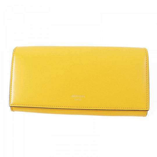 JIMMY CHOO Long Wallet Purse Main: Calfskin Sunflower Smoky Blue MARTINA Women Used Authentic