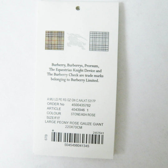 BURBERRY Stall 4043946 Main: 51% wool, Main: 49% silk Stone Ash Rose Women Used Authentic