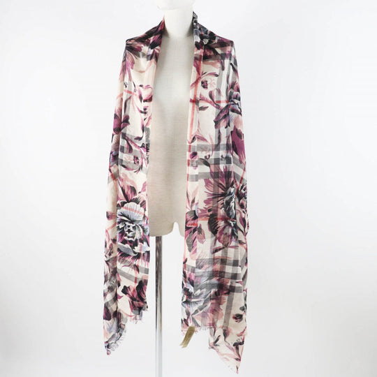 BURBERRY Stall 4043946 Main: 51% wool, Main: 49% silk Stone Ash Rose Women Used Authentic