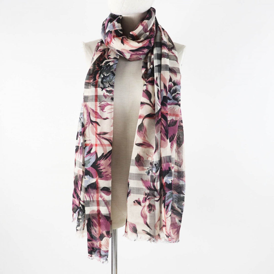 BURBERRY Stall 4043946 Main: 51% wool, Main: 49% silk Stone Ash Rose Women Used Authentic