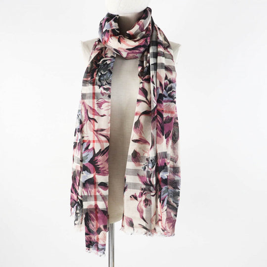 BURBERRY Stall 4043946 Main: 51% wool, Main: 49% silk Stone Ash Rose Women Used Authentic