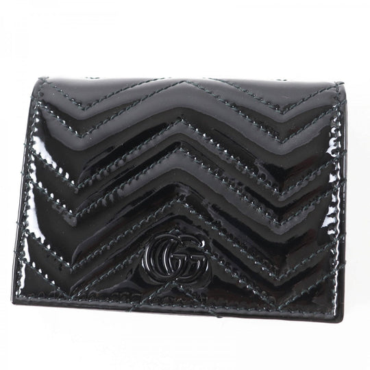 GUCCI Bifold Wallet 466492 Main: Patent leather black Women Used Authentic