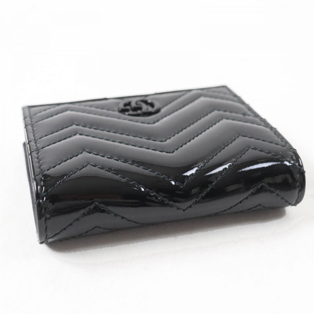 GUCCI Bifold Wallet 466492 Main: Patent leather black Women Used Authentic