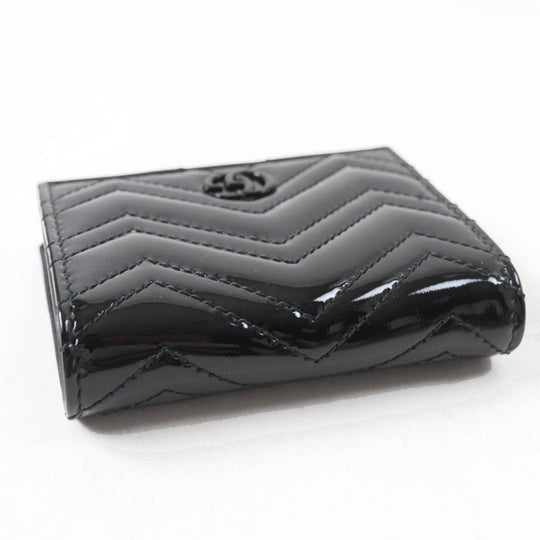 GUCCI Bifold Wallet 466492 Main: Patent leather black Women Used Authentic