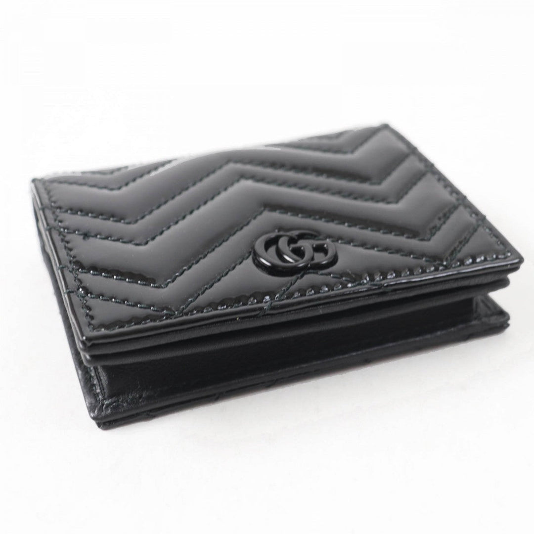 GUCCI Bifold Wallet 466492 Main: Patent leather black Women Used Authentic