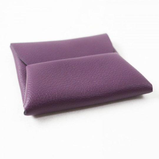 HERMES Coin case Main: Evercolor purple BASTIA VERSO Bastia Verso Women Used Authentic