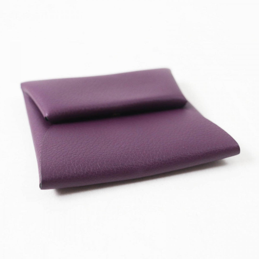 HERMES Coin case Main: Evercolor purple BASTIA VERSO Bastia Verso Women Used Authentic