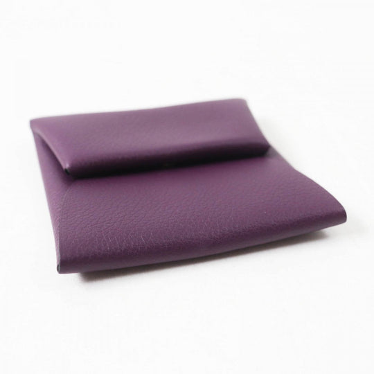 HERMES Coin case Main: Evercolor purple BASTIA VERSO Bastia Verso Women Used Authentic