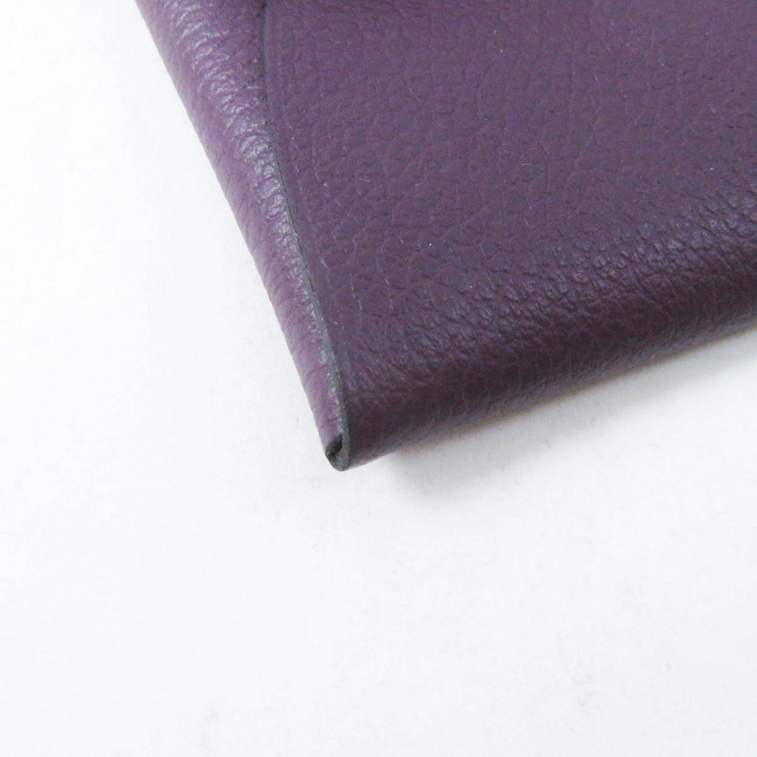 HERMES Coin case Main: Evercolor purple BASTIA VERSO Bastia Verso Women Used Authentic