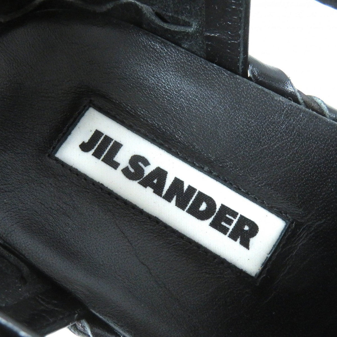 JIL SANDER Sandals J15WP0045 Calf leather black Woven Leather Flat Sandal 38