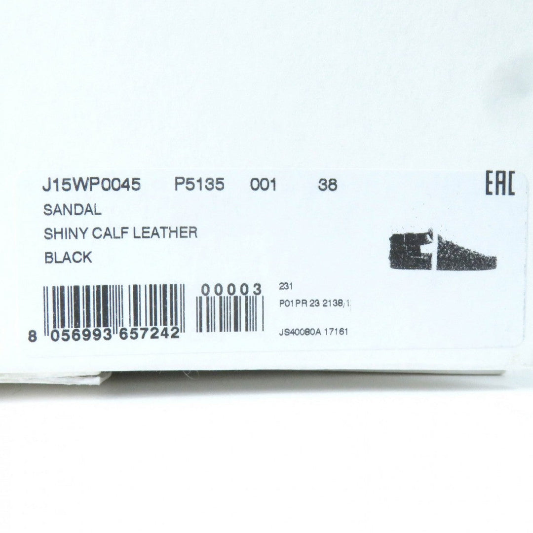 JIL SANDER Sandals J15WP0045 Calf leather black Woven Leather Flat Sandal 38