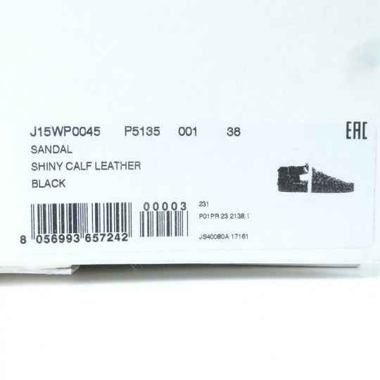 JIL SANDER Sandals J15WP0045 Calf leather black Woven Leather Flat Sandal 38