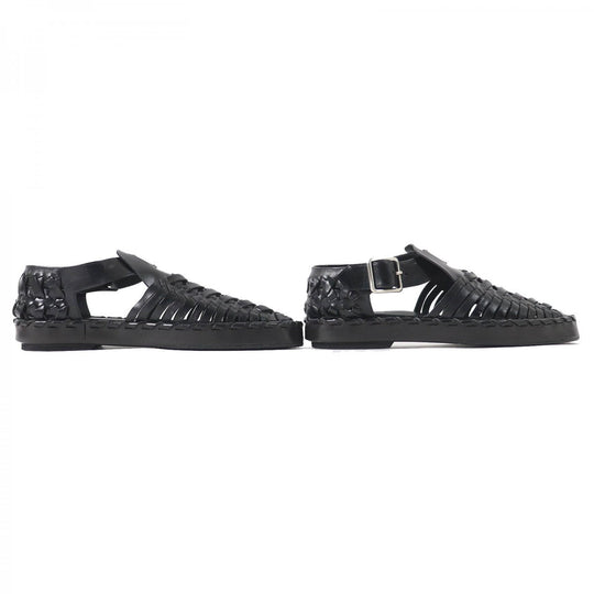 JIL SANDER Sandals J15WP0045 Calf leather black Woven Leather Flat Sandal 38