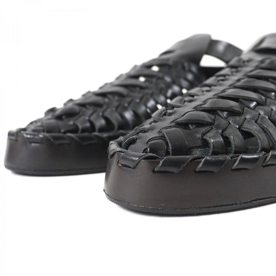 JIL SANDER Sandals J15WP0045 Calf leather black Woven Leather Flat Sandal 38