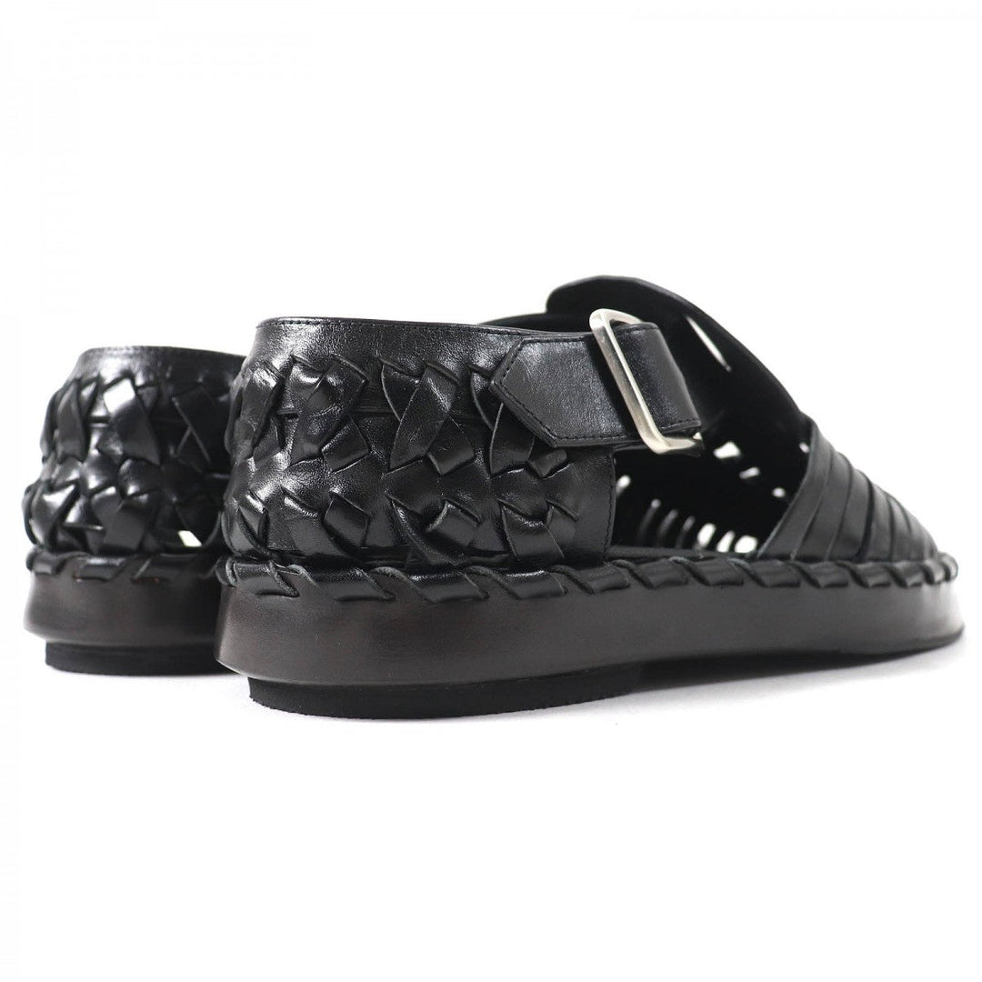 JIL SANDER Sandals J15WP0045 Calf leather black Woven Leather Flat Sandal 38
