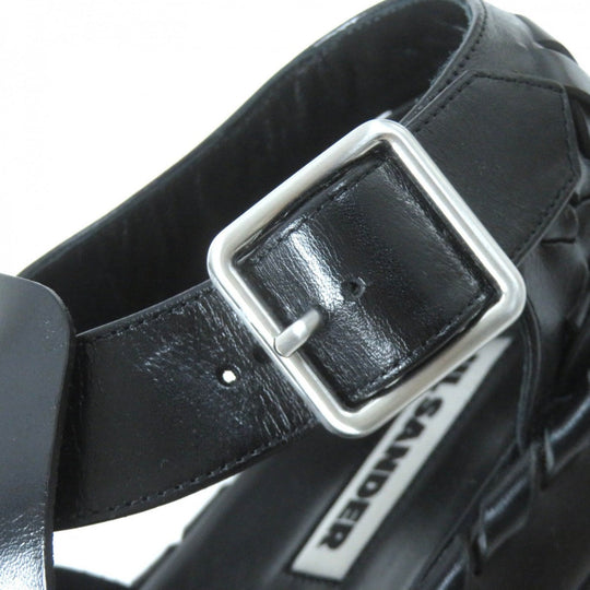 JIL SANDER Sandals J15WP0045 Calf leather black Woven Leather Flat Sandal 38